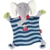 Sigikid® Doudou Plat Carré Elephant Coton Lolo Lombardo27cm - Doudou écologiques