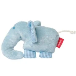 Sigikid® Hochet éléphant Bleu Coton Bio- Hochetbébé Bio